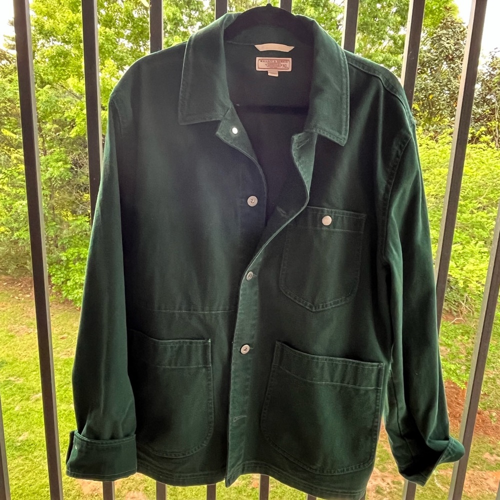 J. Crew Forest Green Duck Canvas Chore Coat XL